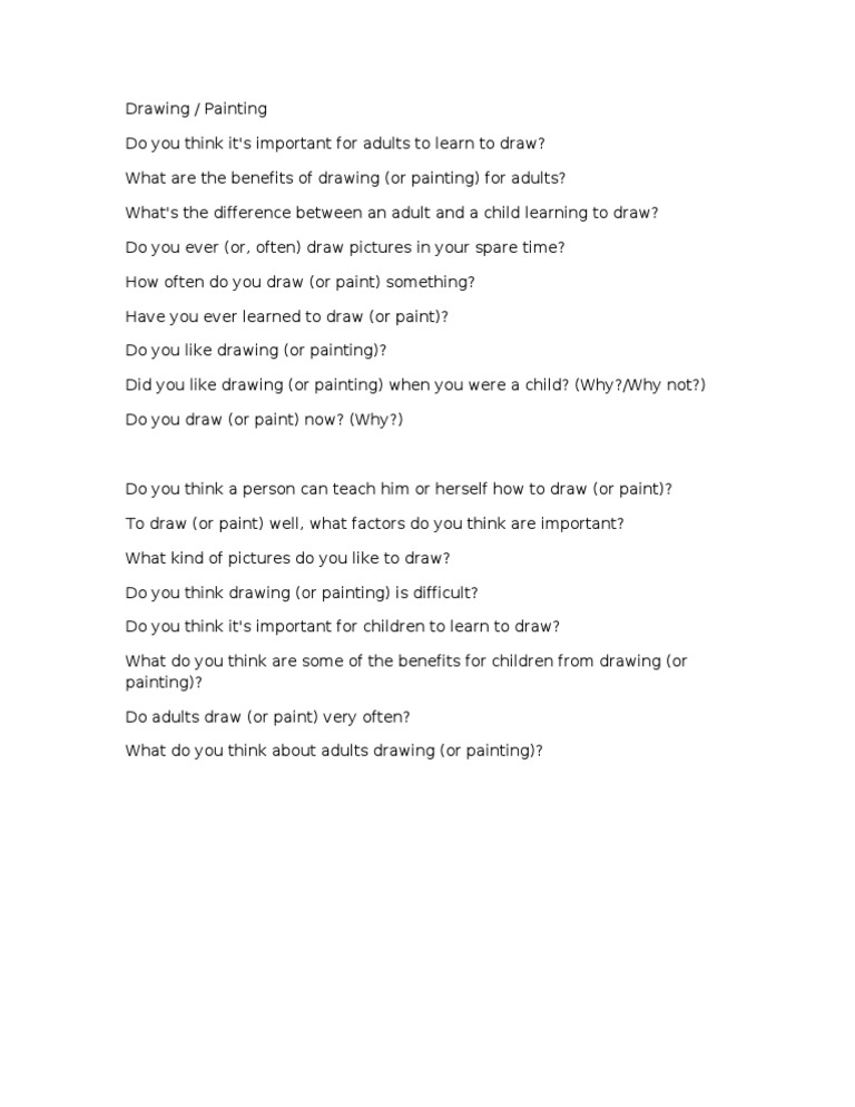 IELTS Speaking Drawing and Painting PDF