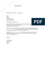 Sample Letter Requesting An Interview
