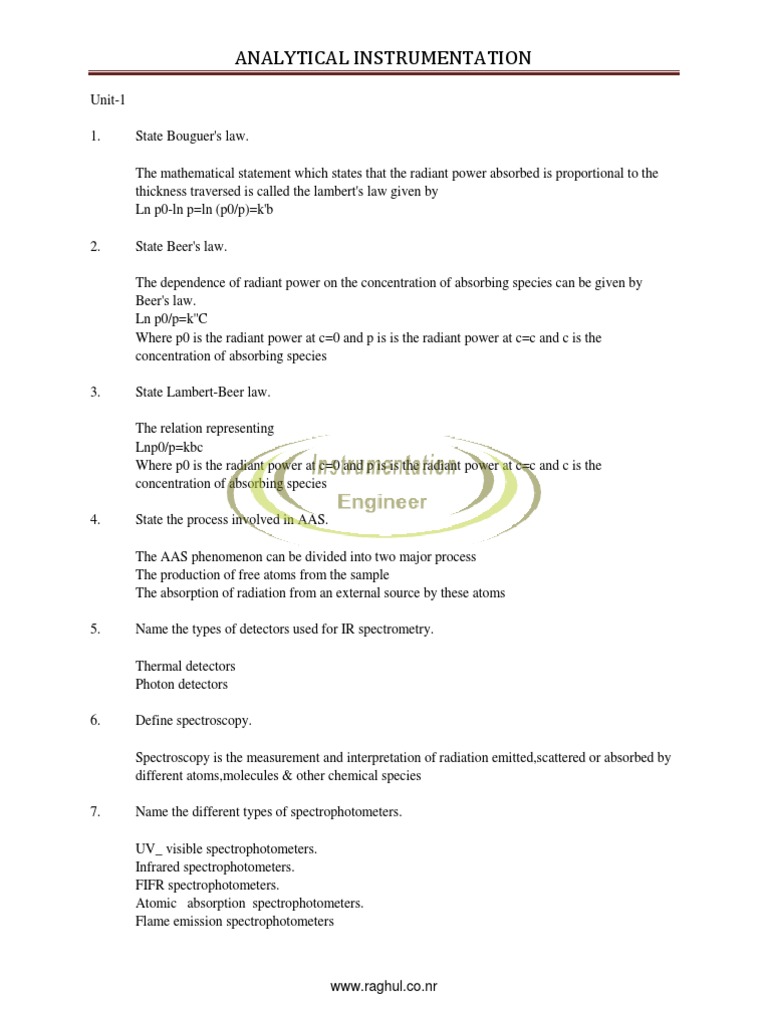 Analytical Instrumentation | PDF | Nuclear Magnetic Resonance | Mass ...