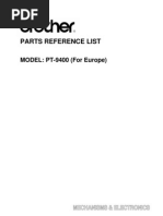 Brother PT-9400 Parts Manual