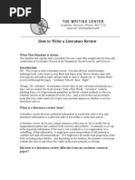 How to write a literature review