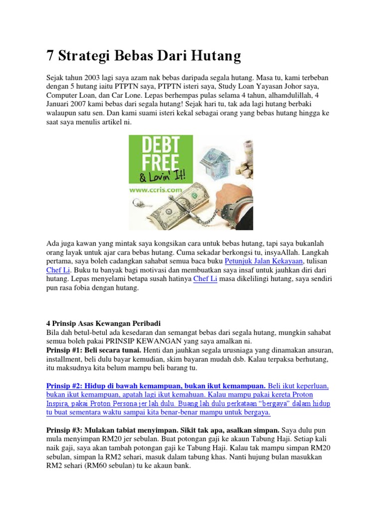 7 Strategi Bebas Dari Hutang Pdf
