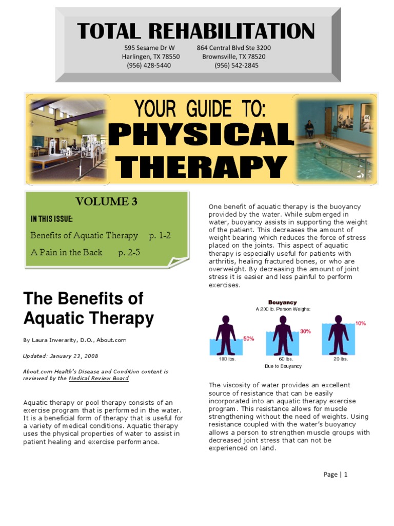 Total Rehabilitation: The Benefits of Aquatic Therapy | PDF | Vertebral ...