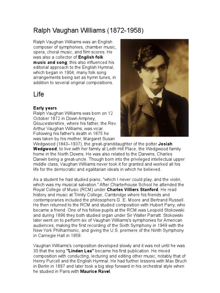 Ralph Vaughan Williams | PDF | Choir | Classical Music