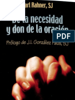 Karl Rahner SJ de La Necesidad y Don de La Oracion