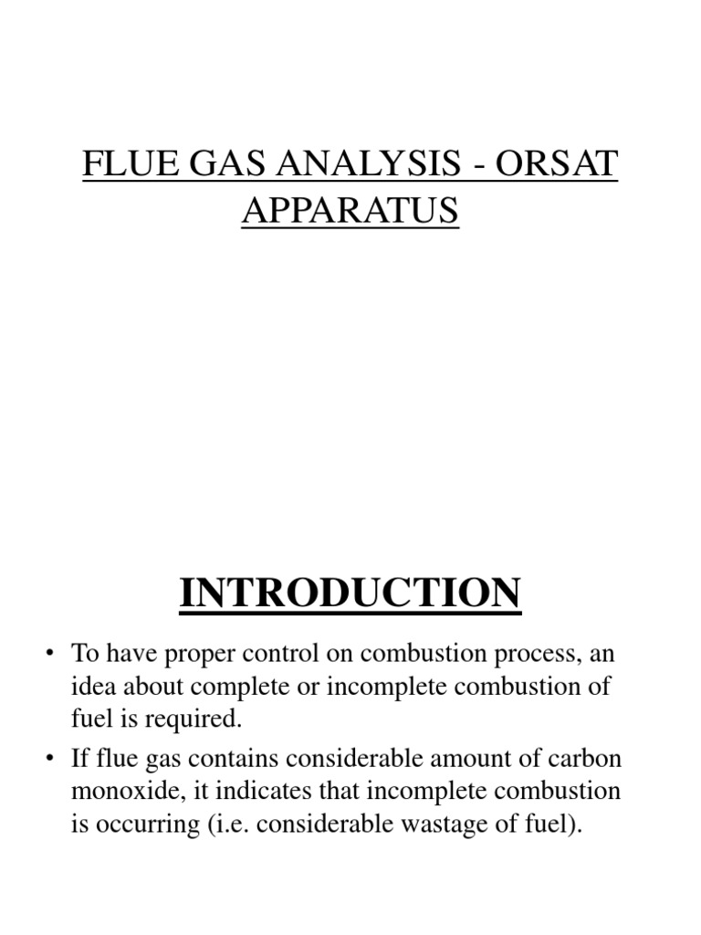 Orsat Apparatus PDF Energy Technology Chemical Substances