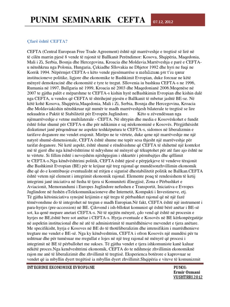CEFTA | PDF
