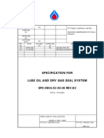Specification For Lube Oil and Dry Gas Seal System