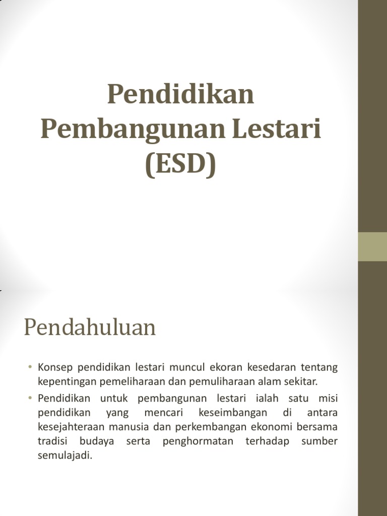 Nota Topik 2 Pendidikan Pembangunan Lestari Esd 1 Pdf
