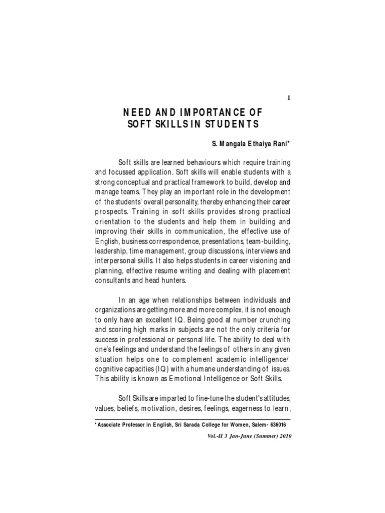 Importance of Soft Skills for Students | PDF | Business