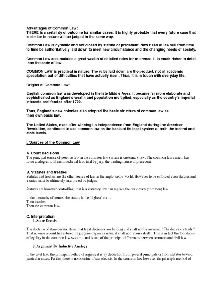 ️ Advantages of statute law. Common law. 20190131