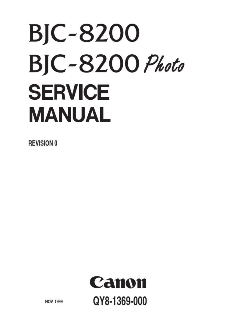 Canon BJC-8200 Service Manual.pdf | Electrical Connector | Printer  (Computing)