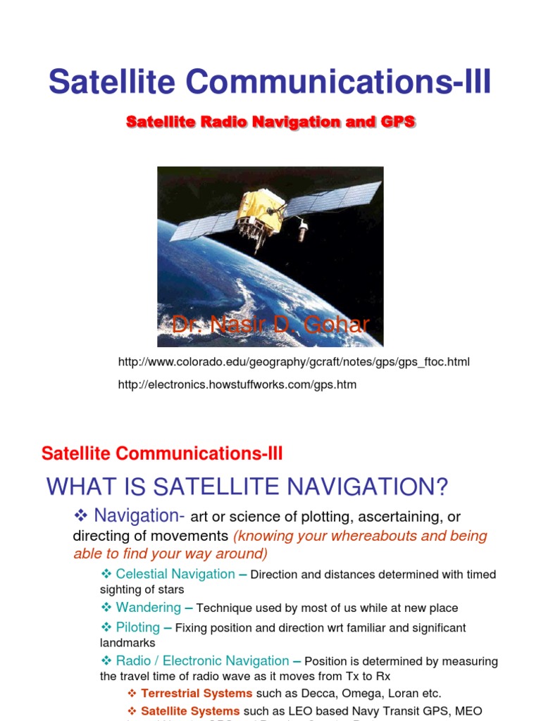 Satellite Navigation and GPS Overview | PDF | Global Positioning System ...
