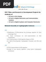 IEEE Titles and Research & Development Projects For Students of