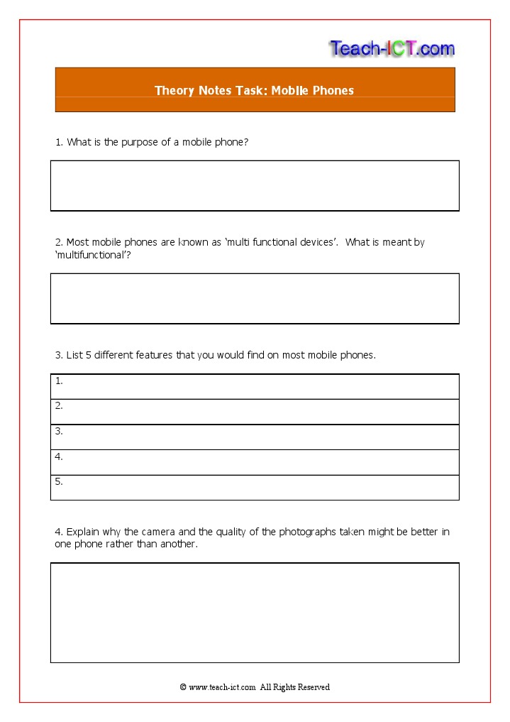 Theory Notes Task: Mobile Phones | PDF | Technology & Engineering