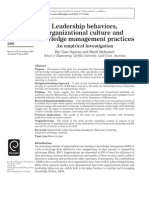 Leadership Behaviors, Organizational Culture and Knowledge Management Practices