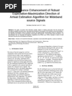 Performance Enhancement of Robust Expectation-Maximization Direction of Arrival Estimation Algorithm For Wideband Source Signals