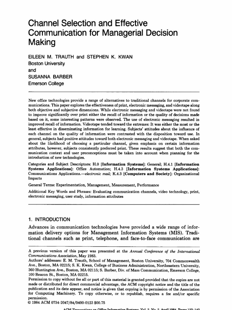 Channel Selection and Effective | PDF | Attitude (Psychology ...