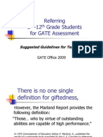 Refer 2nd-12th Grade Students GATE Assessment