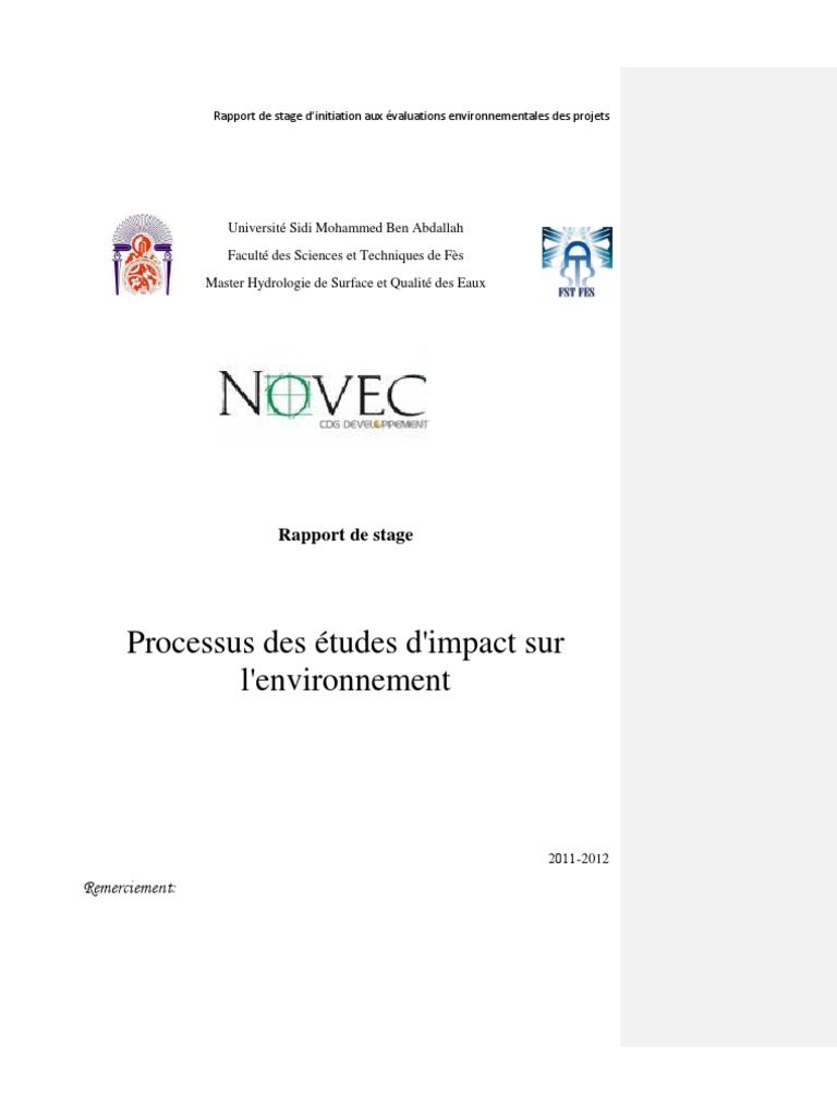 Étude d'impact environnemental au Maroc | PDF | Environnement naturel ...