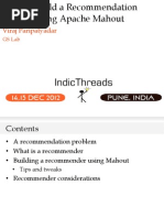 IndicThreads Pune12 Recommenders Apache Mahout