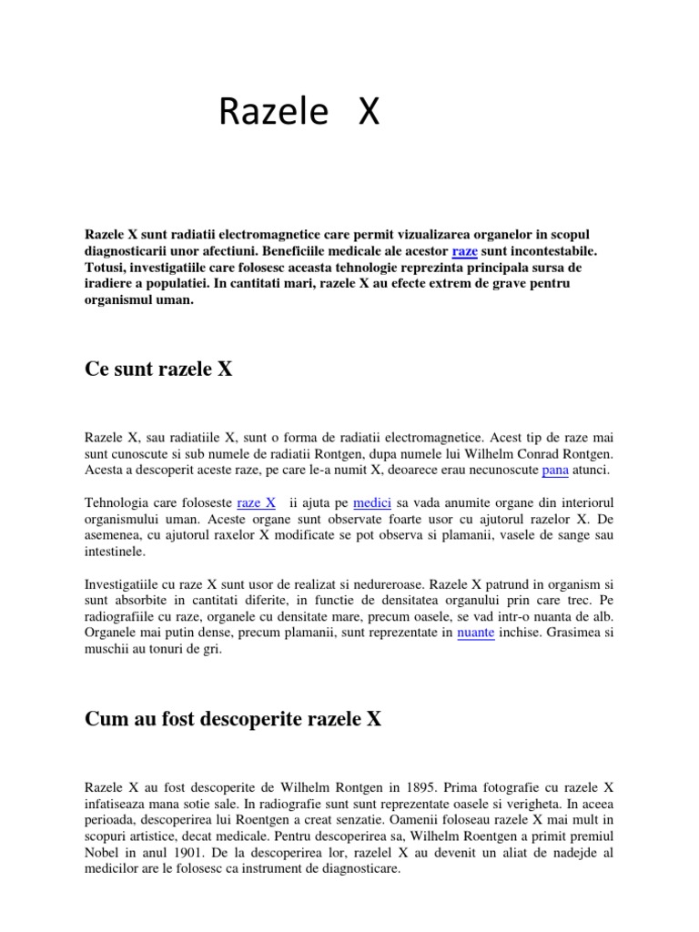Razele X Referat Liceu | PDF