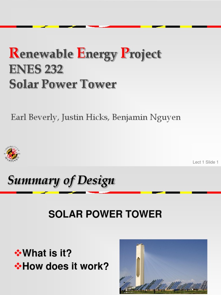 Solar Power Tower Design Overview | PDF | Science & Mathematics
