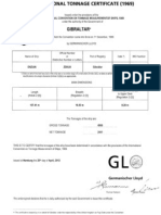 International Tonnage Certificate