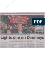 Save Dimmeys. Lights dim on Dimmeys