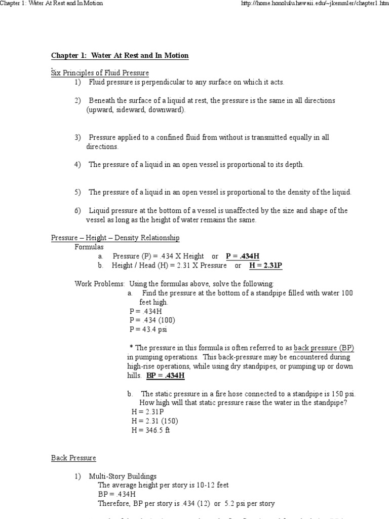 Fire Hydraulic Calculations PDF Pump Fire Engine