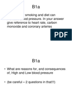 Explain How Smoking and Diet Can Increase Blood Pressure. in Your Answer Give Reference To Heart Rate, Carbon Monoxide and Coronary Arteries