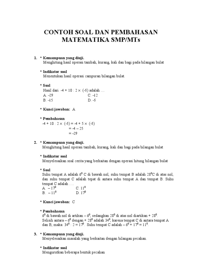 Soal Cerita Materi Operasi Aljabar