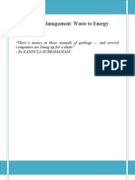 Solid Waste Management: Waste To Energy