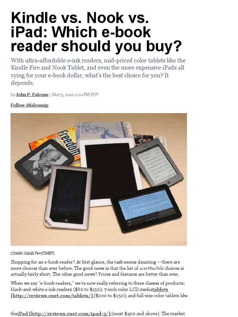 Ebook Reader Choice PDF E Reader Barnes & Noble Nook