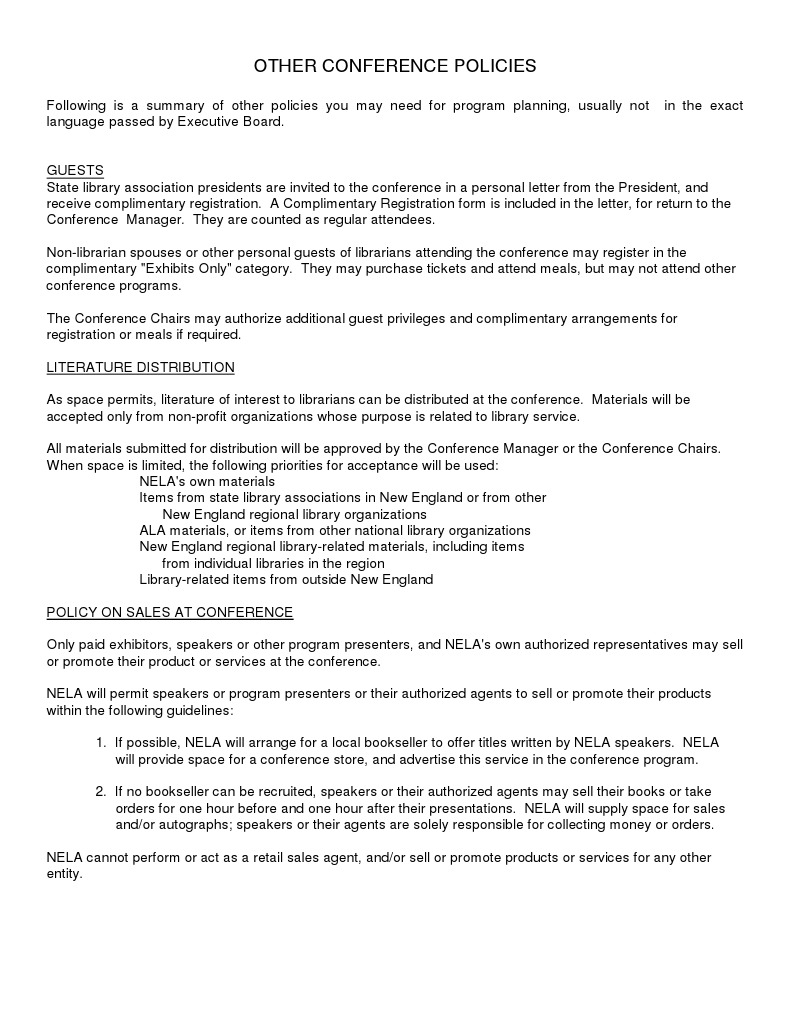 kitother conference policies Board Of Directors Librarian Free