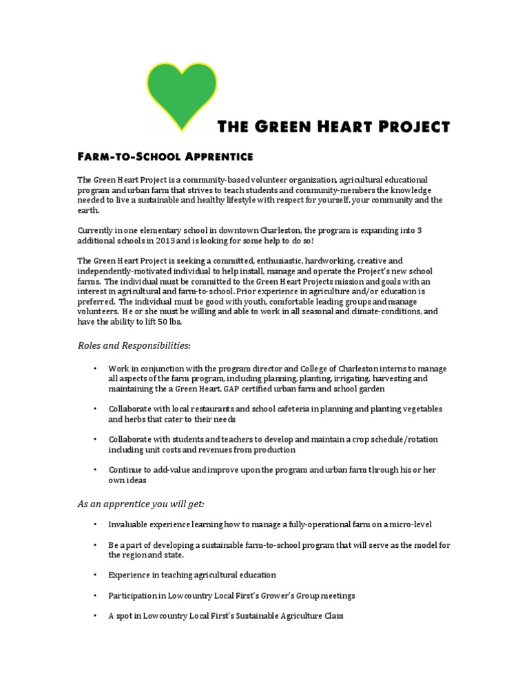 Green Heart Project Farm-to-School Role | PDF | Natural Resource ...