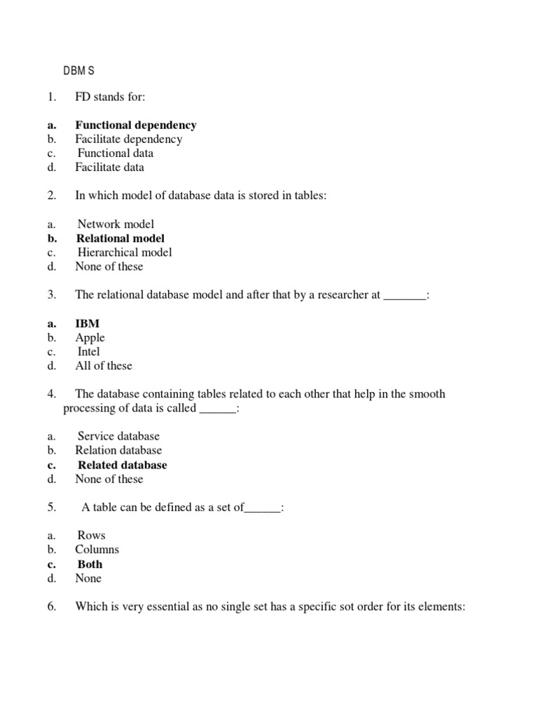 database languages in dbms mcq