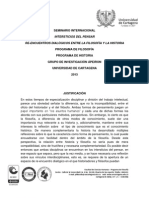 Convocatoria Seminario Internacional Intersticios Del Pensar 2013