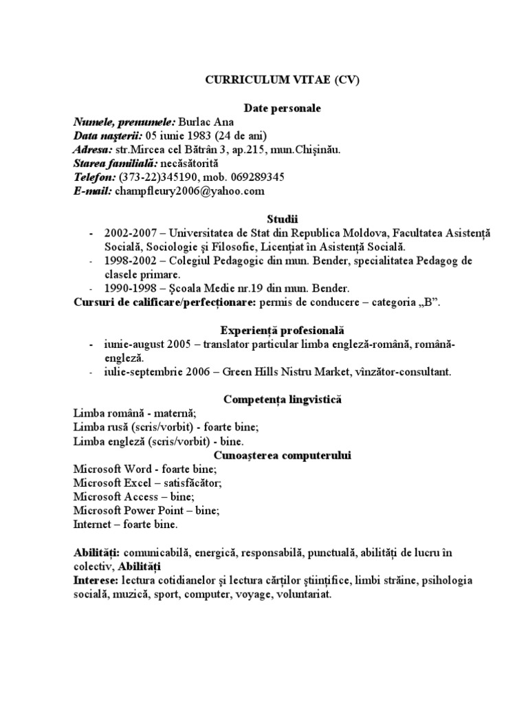 Model CV | PDF
