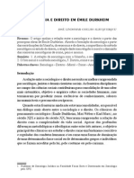 A relação entre sociologia e direito em Durkheim