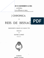 Crónica Dos Reis de Bisnaga - Manuscrito Inédito Do Século XVI Publicado Por David Lopes