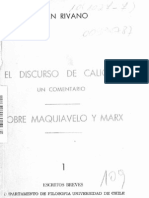 El Discurso de Calicles, Un Cometario. Sobre Maquiavelo y Marx