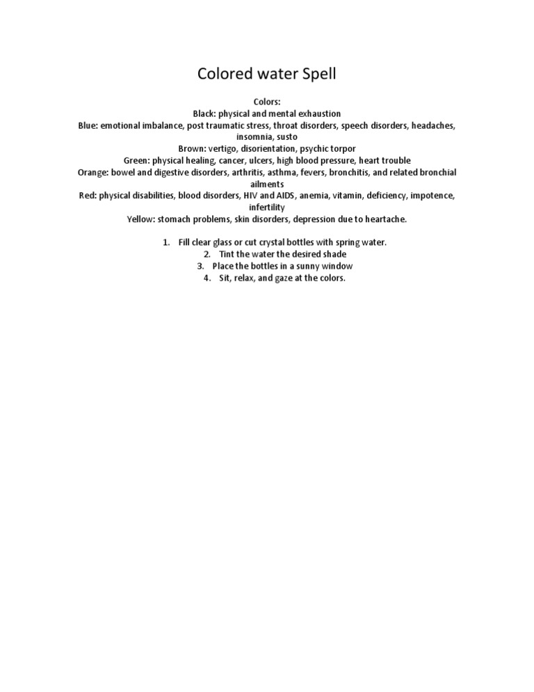 Colored Water Spell | PDF