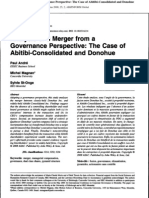 Analysis of A Merger From A Governance Perspective - The Case of Abitibi-Consolidated and Donohue