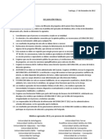 Declaración Oficial Médicos EGRESADOS 2012 CHILE