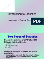 Introduction To Statistics: Measures of Central Tendency