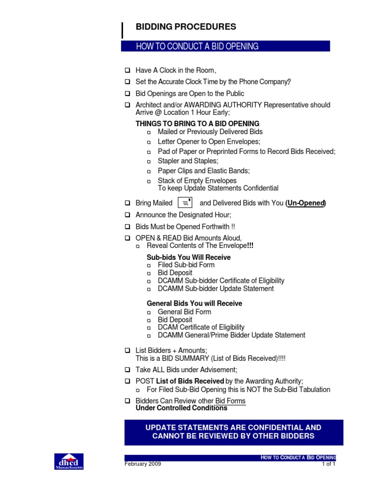 Bid Opening Guide for Officials | PDF | Finance & Money Management