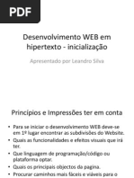 Desenvolvimento WEB em hipertexto - inicialização