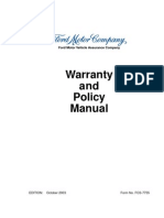 Ford Warranty & Policy Manual - User Rights