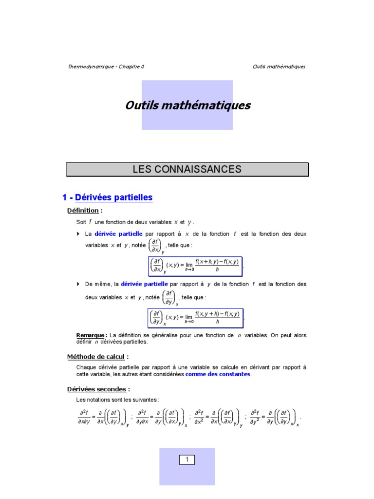 0.outils Mathematiques | PDF | Pente | Fonction (Mathématiques)